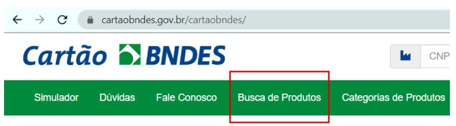 Site do Cartão BNDES